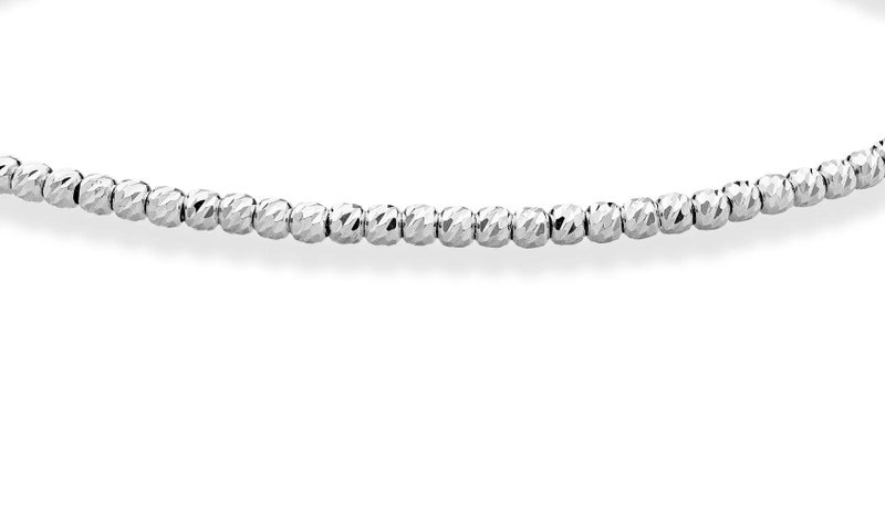Miabella 925 Sterling Silver or 18K Yellow Gold Plated Diamond-Cut 2.5mm Bead Ball Chain Bracelet for Women, Made in Italy (sterling-silver, Length 7 Inches) - Image 2